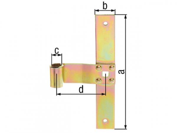 Fensterladen-Mittelband gerade, 200mm, d=13mm, gelb verzinkt