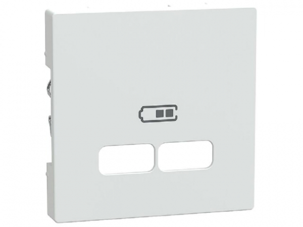 Zentralplatte für USB Ladestation Einsatz, polarweiß glänzend