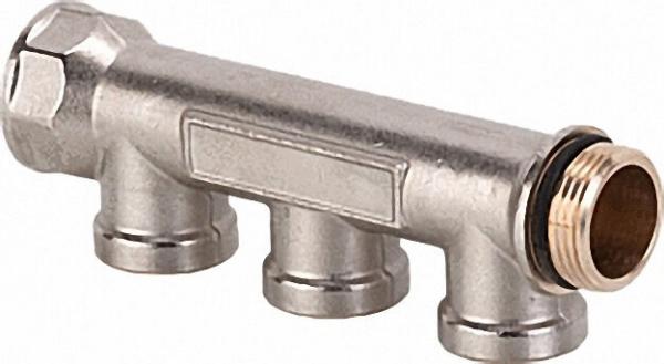 3 Fach-Verteiler 3/4 x 1/2 IG vernickelt