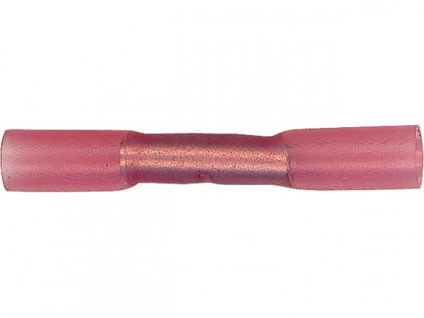 Stoßverbinder mit Schrumpfschlauch- Isolation, 0,5-1,5mm² Farbe rot, VPE 20 Stück