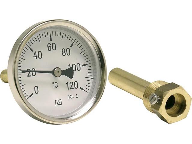 1,0//120°C BiTh 80 Kl AFRISO Bimetall-Industriethermometer G 1//2 axial