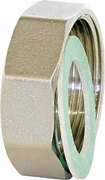 Verschraubungsset 1'' Messing vernickelt Überwurfmutter 1 1/2'' Dichtung