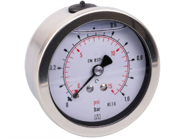 Manometer Glyzerin NG 63 axial -1 bis 5 bar