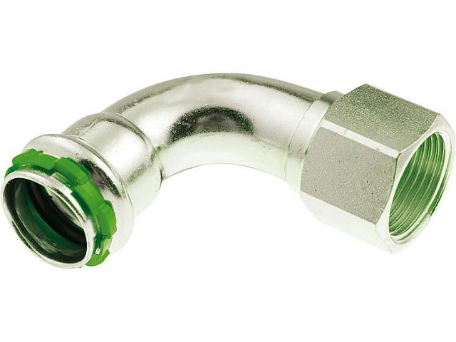 Pressfitting Edelstahl VCE090G,Übergangswinkel 90°,IG, 42mm x DN40 (11 Pressfitting Edelstahl VCE090G,Übergangswinkel 90°,IG, 42mm x DN40 (11
