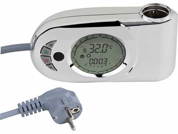 Elektronischer Raumtemperaturregler MUSA digital, chrom, für Elektro-Heizpatrone PF1K