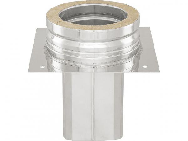 Doppelwandiges Abgassystem Schachtverlängerung (190x190)x 250mm, Platte 330x330mm, DN200