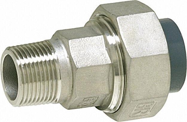 Pvc-u - Klebefitting Rohrverschraubung PVC-U/V2A, 63mm x 2'', AG Pvc-u - Klebefitting Rohrverschraubung PVC-U/V2A, 63mm x 2'', AG