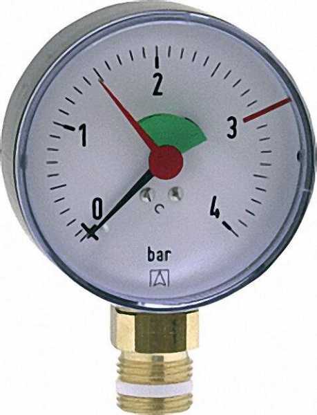 Heizungsmanometer radial 80mm durch, 1/2''