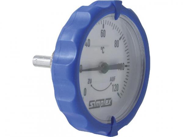 SIMPLEX Thermometergriff rund integrierter Thermometer D 63mm, blau