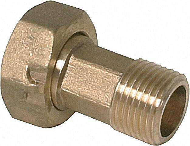 Verschraubung mit Dichtung 3/4'' für Aufputzzähler 1/2'' Messing blank Verschraubung mit Dichtung 3/4'' für Aufputzzähler 1/2'' Messing blank