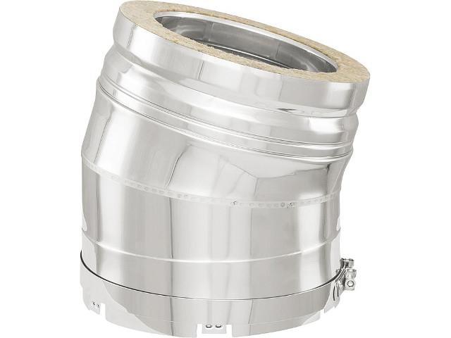Doppelwandiges Abgassystem Bogen 15° - DN 200 für Unter- druckbetrieb Doppelwandiges Abgassystem Bogen 15° - DN 200 für Unter- druckbetrieb