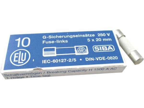 WOLF 2745702 Sicherung Fein 6,3A Träge 250V 5x20mm