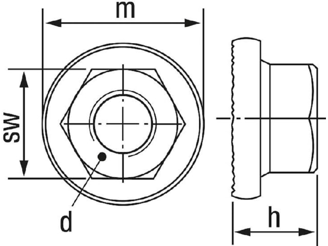 Dresselhaus Sechskantmuttern mit Flansch Kl.8 DIN 6923 galv