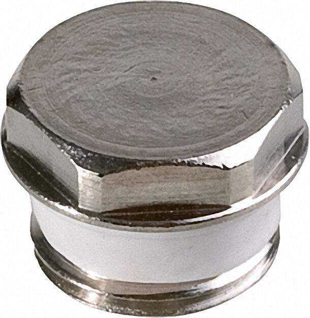Blindstopfen Messing vernickelt konisch Silikon Dichtung 1/2'' Blindstopfen Messing vernickelt konisch Silikon Dichtung 1/2''