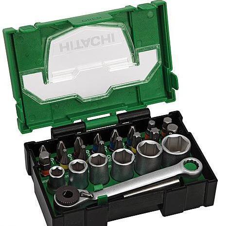 HITACHI Bit-Box 24-teilig, 25mm mit Ratsche