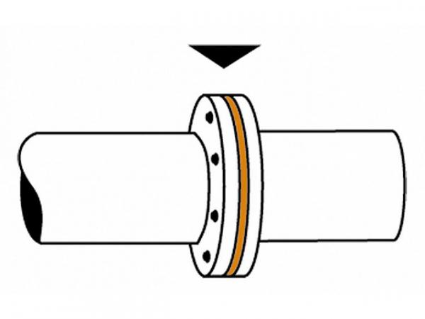 Flanschdichtung DN32 (1 1/4") 43x75mm PN6 gelb 1,8mm DIN 2690