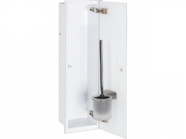 WC-Wandcontainer Weiß beschichtet komplett Zero 450 1 weiße Glastüre rechts