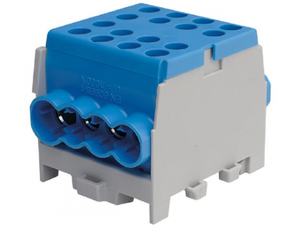 Hauptleitungs-Abzweigklemme Farbe: blau, 1-polig 2x Eing. 35mm²/6x Ausg. 25mm²