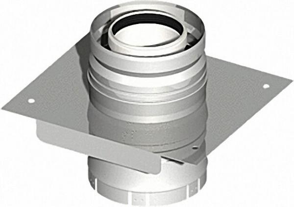 EVENES Kunststoff-Abgassystem Konsolplatte mit Zuluftstutzen, inklusive Klemmband - DN 80/125