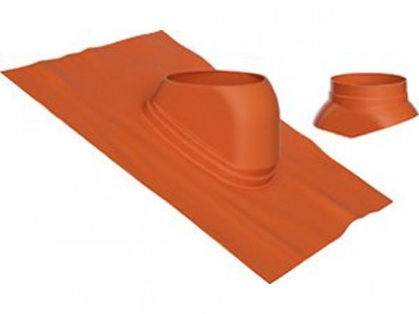 Buderus Universal-Dachziegel, Ø 125 mm, 25 °–45 °, rot, Regenkappe, 7738112622