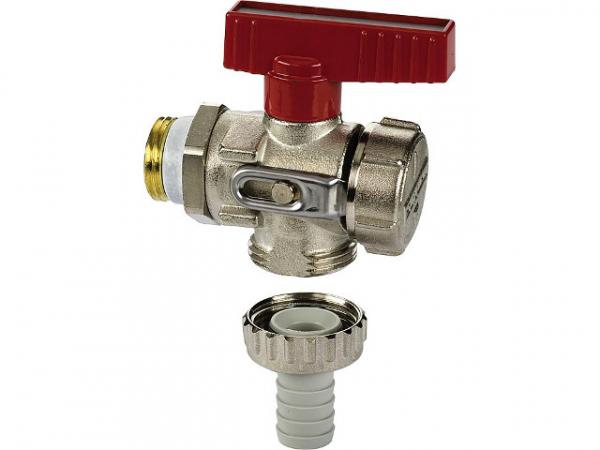 Simplex F10671 KFE-Kugelhahn 1/2' PN 16 Eckform mit Schlauchverschraubung