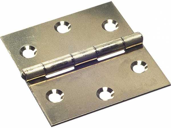 Scharniere käntig mit Schrauben verzinkt L=80mm, VPE 2 Stück