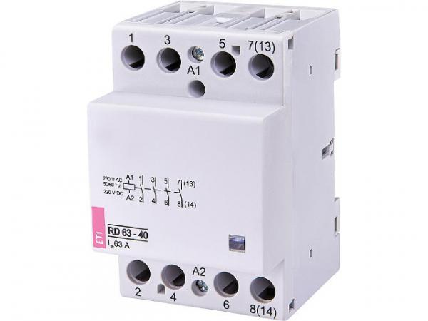 Einbauschütz RD63-40 230VAC/DC, 63A, 4S, 3Module, brummfrei