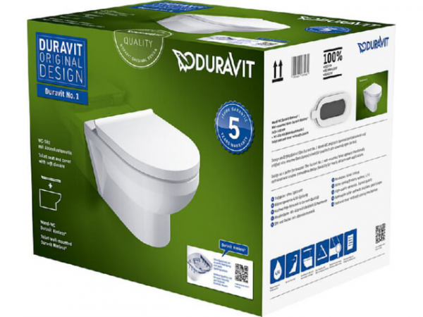 Combi-Pack Duravit No.1 Compact Tiefspüler, spülrandlos, m. Softclose, weiß