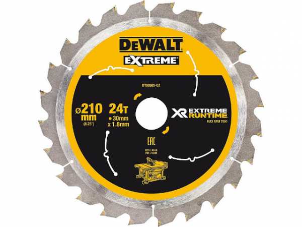 Kreissägeblatt DeWalt, DT99565 XR Extreme Runtime 24Z 210/30mm