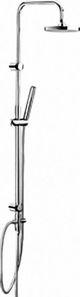 EVENES Brausesystem Whanga, chrom, mit Kopf-, Handbr., teleskop. Duschsäule, Umst., Messing Br. schl