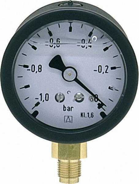 Vakuummeter 50 durch 1/8'' unten -1-0 bar mit Glyzerinfüllung