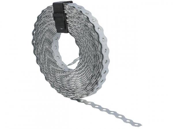 Lochband gewellt, Stahl verzinkt Breite: 12mm, Rolle: 10m