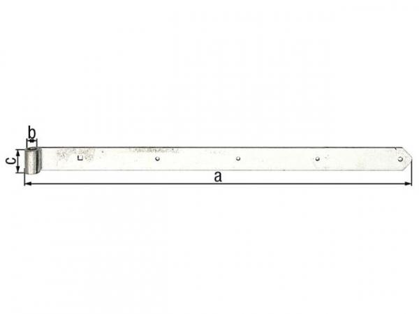 Ladenband gerade/abgerundet 1000x60mm,d=20mm, feuerverzinkt