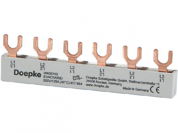 Sammelschiene EV-S G 3.6.120, 10 mm², Gabel, 3-phasig