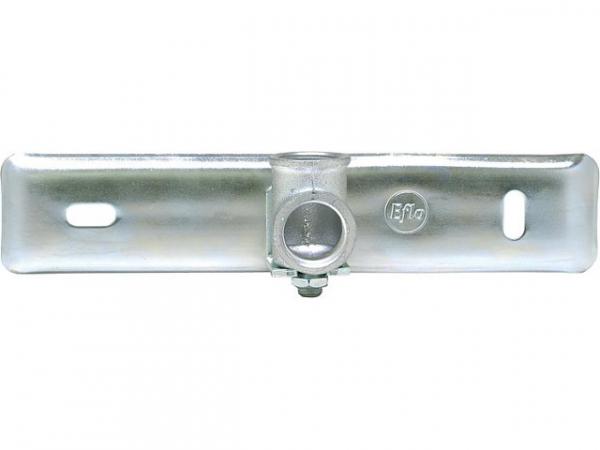 Gaszähleranschlussplatte Einrohr DN 40, verzinkt mit Anschlusswinkel 1 1/2''