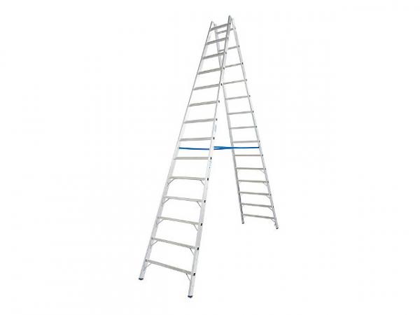Sprossen-Doppel-Leiter Arbeitshöhe 5,40 Leiterhöhe 3,75 2x14 Sprossen