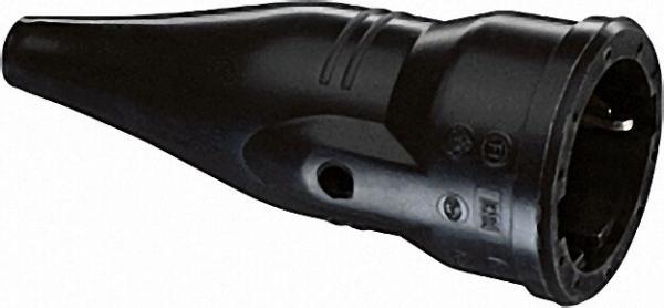 Gummi-Schutzkontaktkupplung schwarz, 10/16A 250V