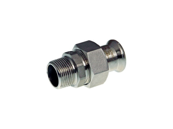Buderus Logafix Edelstahl Durchgangsverschraubung d35 x R1 1/4 M-Kontur V2A EPDM O-Ring LBP-Funktion mit Außengewinde flachdichtend
