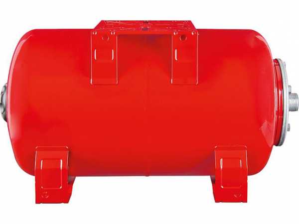 VAREM Ausdehnungsgefäß, 20 Liter, Horizontal Inter Stahl rot, Membrane wechselbar