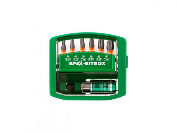 SPAX Bitbox T-STAR plus, 6 Bits, T10, T15, T20, T25, T30, T40, Schnellwechsel Bit-Halter, 1 Stück