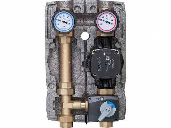 Pumpengruppe 3 Wege Mischer mit Stellmotor DN25 1' Grundfos UPM3 Hybrid 25-70 Heizkreisset Easyflow