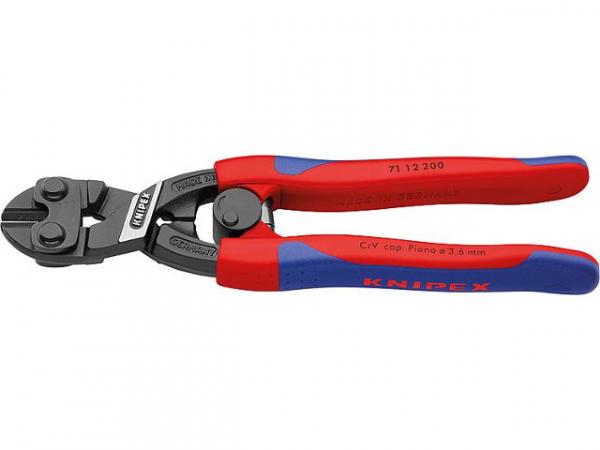 KNIPEX -CoBolt Kompakt-Bolzenschneider Kunststoff überzogen atramentiert Länge 200mm Öffnungsfeder Bügelverschluß