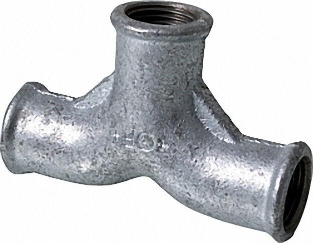 Tempergussfitting verzinkt Nr. 132 Zweibogen-T d = 1 1/4'' Tempergussfitting verzinkt Nr. 132 Zweibogen-T d = 1 1/4''
