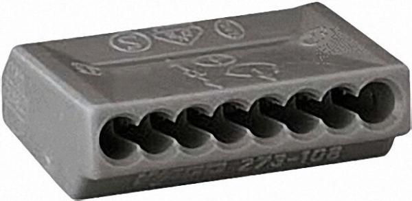 WAGO Verbindungsdosenklemmen 273 8-Leiter-Klemmen, grau 8x0, 75-1,5mm², VPE=50