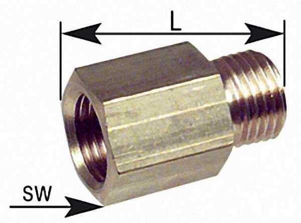 Reduziernippel lang G 1/4''a x G 3/8''i