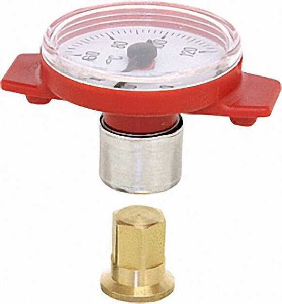Thermometer für Kugelha. bis 3/4'' und T-Pumpenkugelhahn 1'' 0°-120° Skala Nylongehäuse