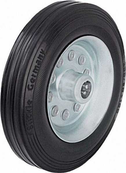 BLICKLE Vollgummireifen mit Stahlblech-Felge VE 100/12R, Tragfähigkeit 70 kg Rad D= 100mm, Achsloch