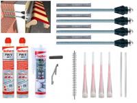 Fischer Thermax Befestigungsset 4x16/170 M12 Hochleistungsmörtel FIS V 300 T Multi Kleb Bürste