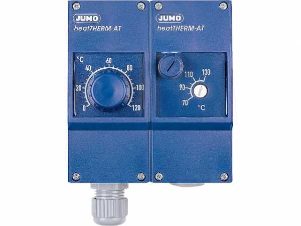 Jumo 60003232 Heizungsdoppelthermostat heatTHERM AT Typ 603070/0170 G 1/2'' Messing vernickelt