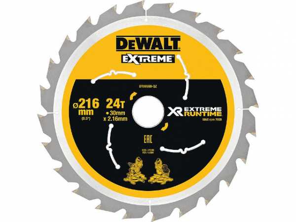 Kreissägeblatt DeWalt, DT99568 XR Extreme Runtime 24Z 216/30mm